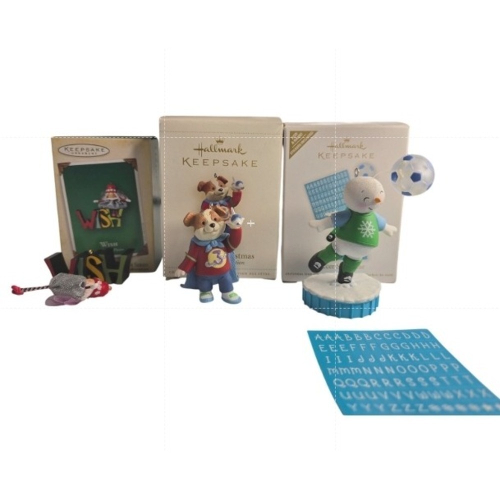 Hallmark Keepsake Ornaments Lot of 3 Wish Soccer‎ Superstar My Third Christmas